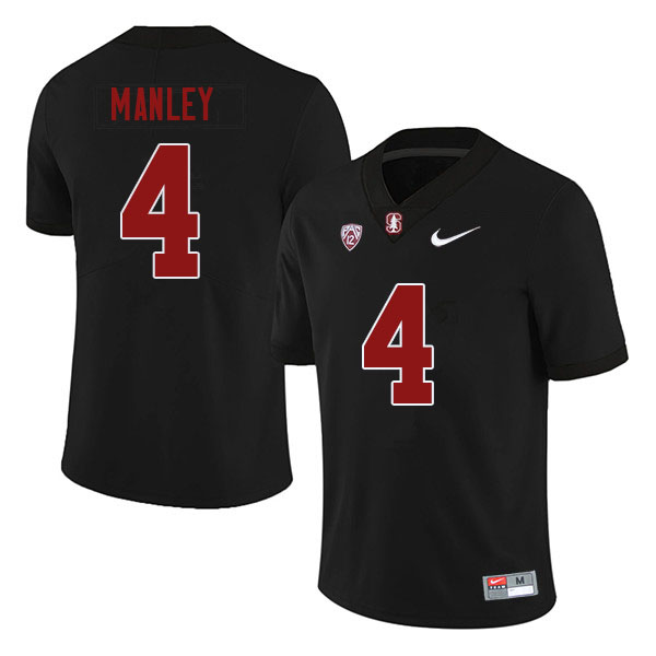 Men #4 Zahran Manley Stanford Cardinal College Football Jerseys Stitched Sale-Black